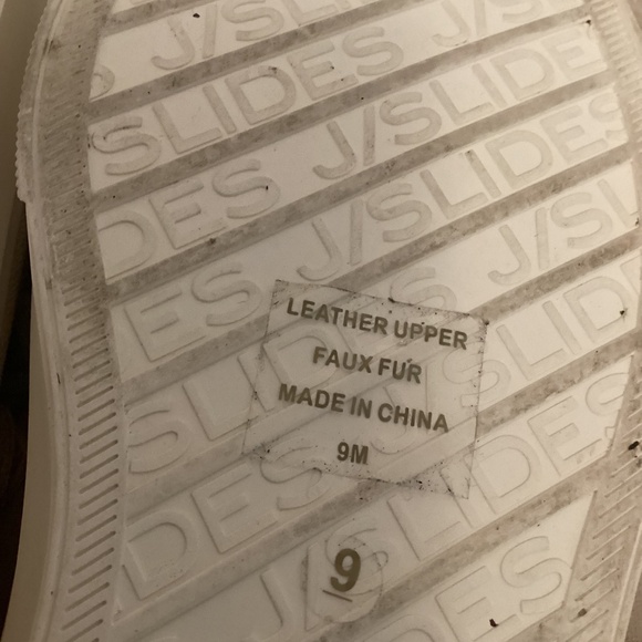 J/SLIDE LEATHER SLIDE WITH FAUX FUR LINING SZ 9 - Picture 9 of 9